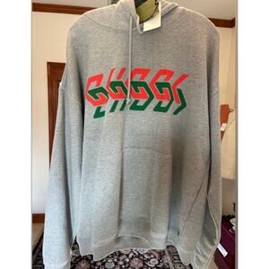 Men's Gucci chain, print jersey, cotton hoodie, size XXL made in Italy
